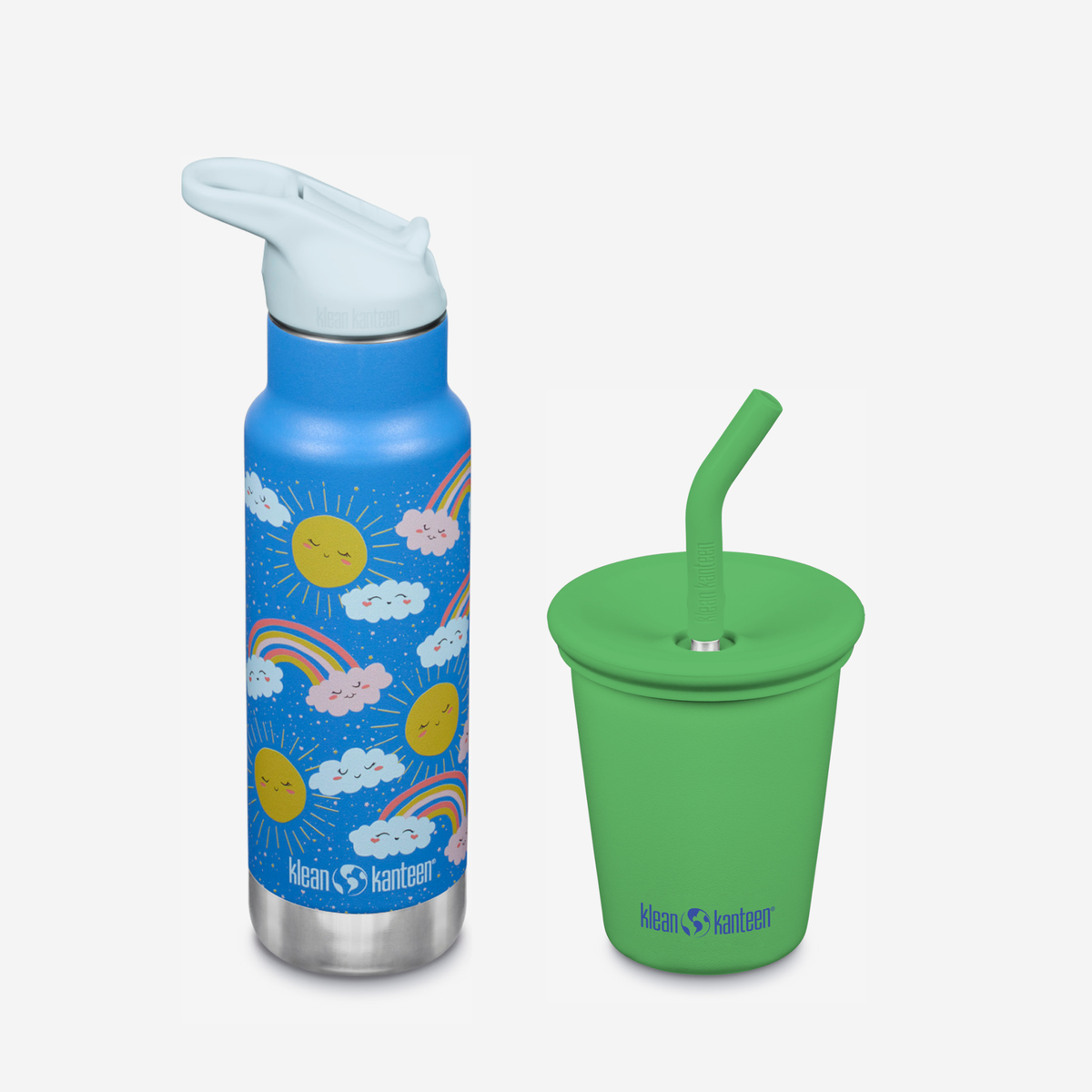 kid-s-sippy-cup-and-water-bottle-set-k7 KK-Kids-SippyCupandWaterBottleSet-VibrantGreen-Rainbows.png